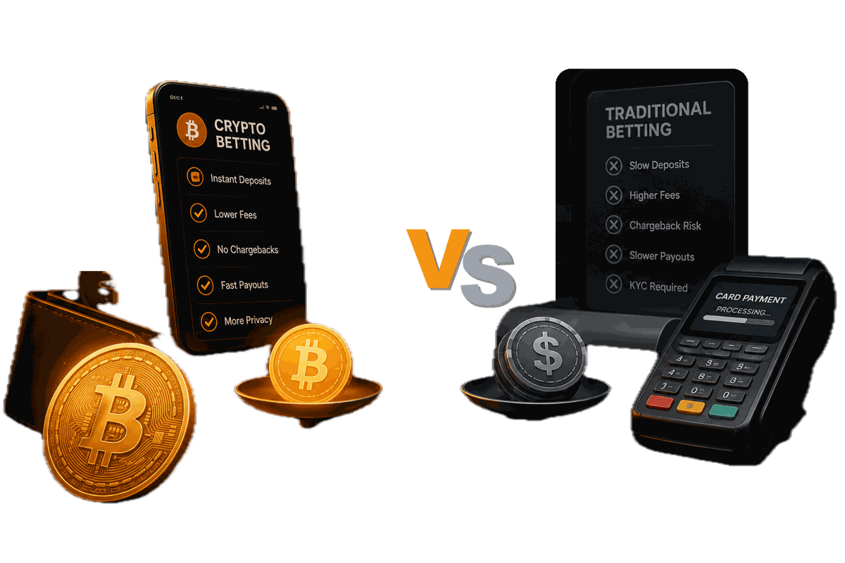 Crypto betting compared with traditional betting